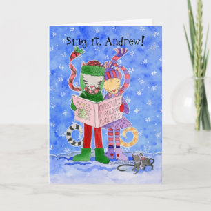Tarjeta Festiva Navidades que llevan nombres de Personalizables de