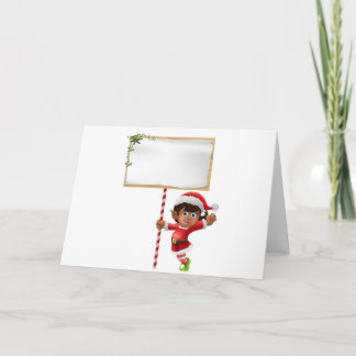 Tarjeta Festiva Navidades que sostienen un cartel