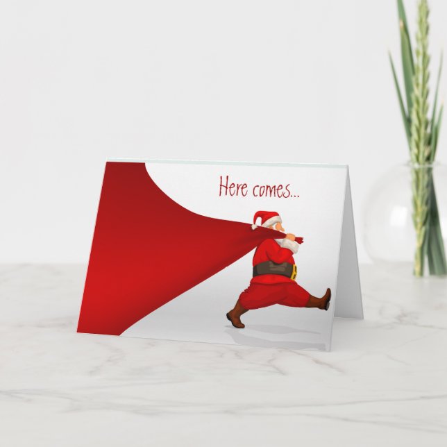 Tarjeta Festiva Navidades quieren a Santa Personalizado divertida  (Anverso)