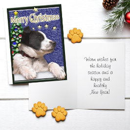 Tarjeta Festiva Navidades quieren un Personalizado de cachorro lin