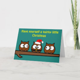 Tarjeta Festiva Navidades Quirky Owls