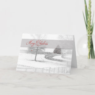 Tarjeta Festiva Navidades - Rancho de Caballo-Invierno/Nieve
