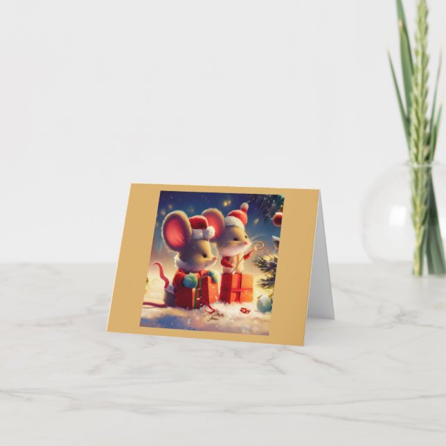 Tarjeta Festiva Navidades Ratón 3 (Anverso)