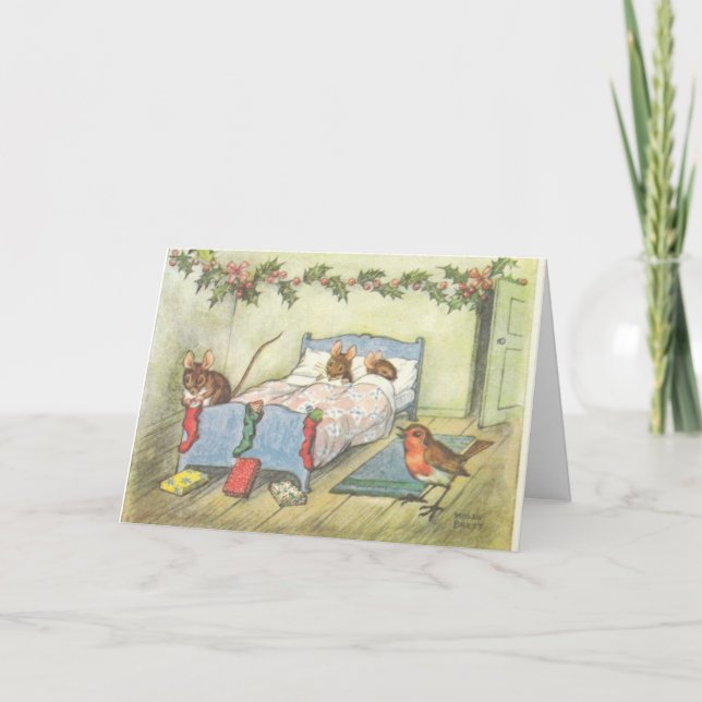 Tarjeta Festiva Navidades ratones (Anverso)