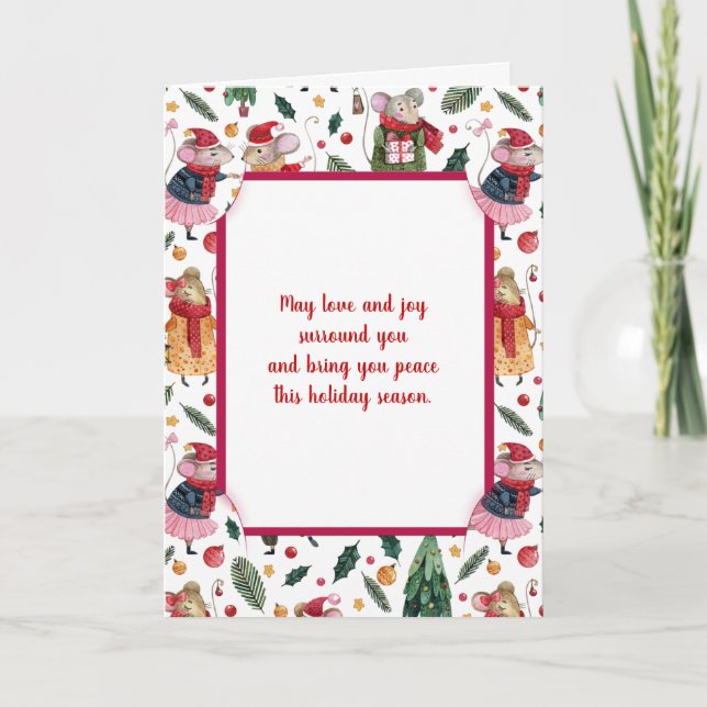 Tarjeta Festiva Navidades ratones (Anverso)