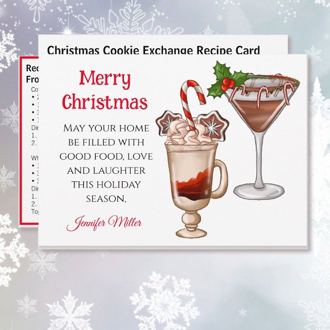 Tarjeta Festiva Navidades Recetas Intercambio de Cócteles 5 x 7 (Subido por el creador)