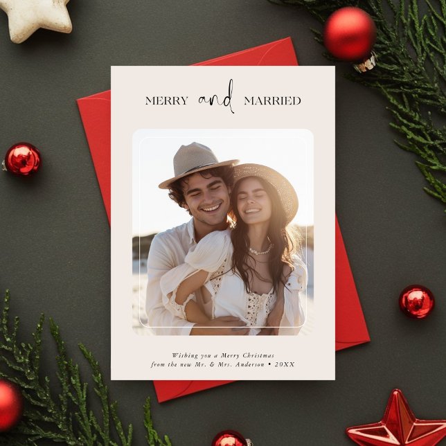 Tarjeta Festiva Navidades recién casados con mora Foto Ivory (Subido por el creador)