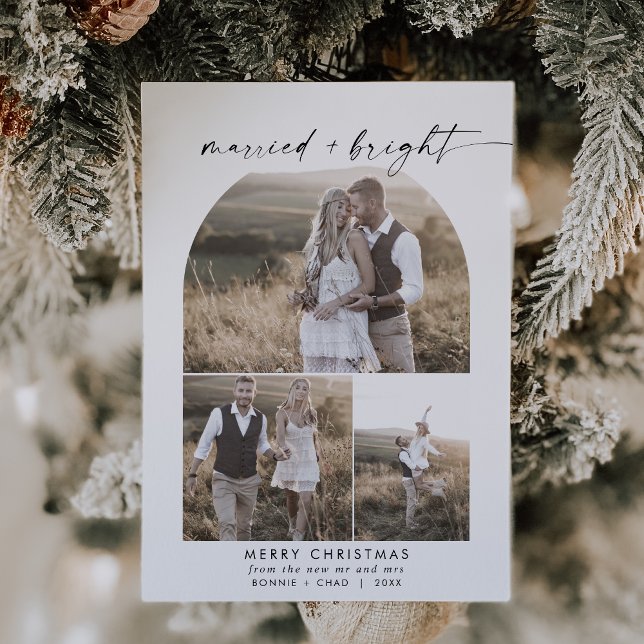 Tarjeta Festiva Navidades recién casados en el Collage de fotos mo (Subido por el creador)