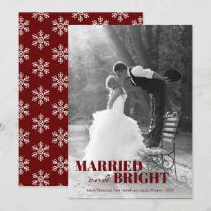 Tarjeta Festiva Navidades recién casados y brillantes