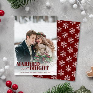 Tarjeta Festiva Navidades recién casados y brillantes