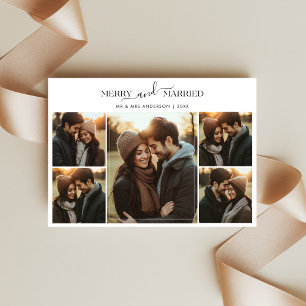 Tarjeta Festiva Navidades recién casados y merry 5 Foto