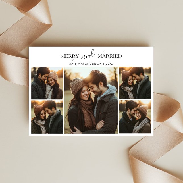 Tarjeta Festiva Navidades recién casados y merry 5 Foto (Subido por el creador)