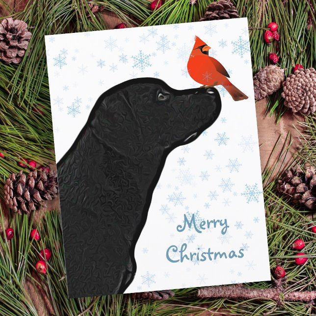 Tarjeta Festiva Navidades recuperadores del labrador negro (Subido por el creador)