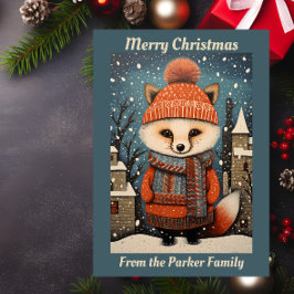 Tarjeta Festiva Navidades Red Fox