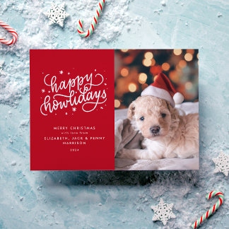 Tarjeta Festiva Navidades Red Happy Howlidays