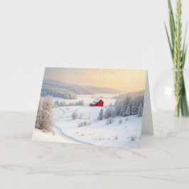 Tarjeta Festiva Navidades Red Winter Barn