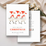 Tarjeta Festiva Navidades Red Winter Quacking Ducks logotipo comer<br><div class="desc">Si necesitas más personalización,  por favor,  no dudes en enviarme un mensaje a yellowfebstudio@gmail.com.</div>
