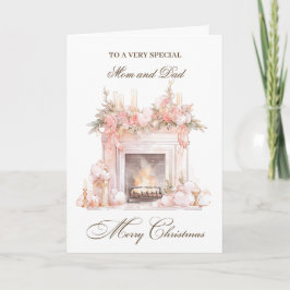 Tarjeta Festiva Navidades reemplazan a mamá y papá