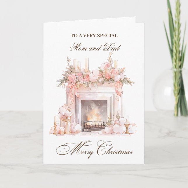 Tarjeta Festiva Navidades reemplazan a mamá y papá (Anverso)