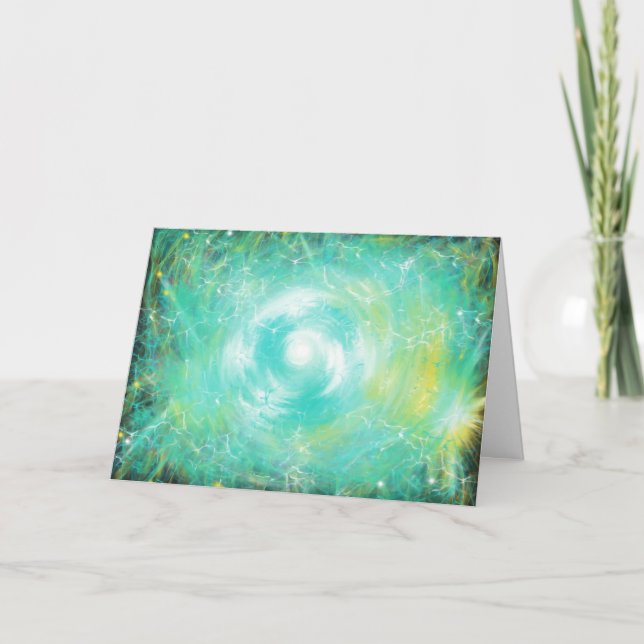 Tarjeta Festiva Navidades relámpago estrella arte cristiano verso (Anverso)