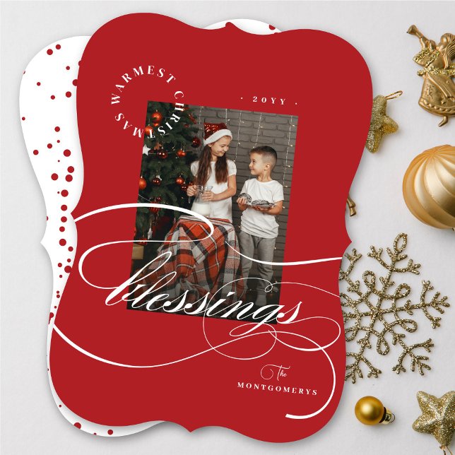 Tarjeta Festiva Navidades religiosos bendicen fotografía caligráfi (Subido por el creador)