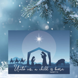 Tarjeta Festiva Navidades religiosos Biblia versus Natividad Escen