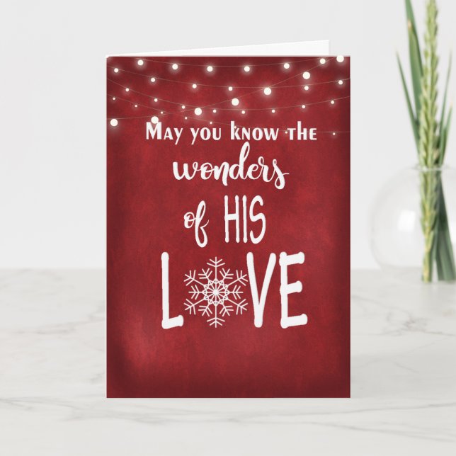 Tarjeta Festiva Navidades religiosos citan en rojo (Anverso)