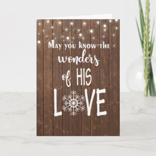 Tarjeta Festiva Navidades religiosos citan sobre madera
