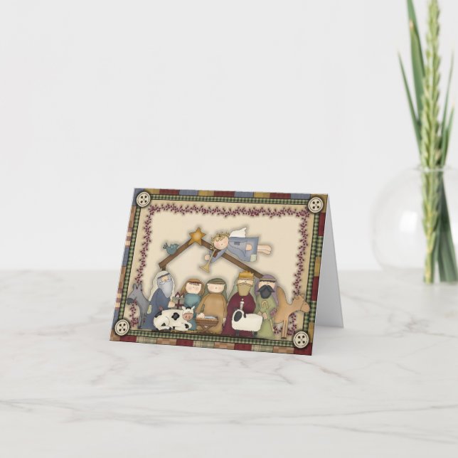 Tarjeta Festiva Navidades religiosos cristianos festividades en No (Anverso)