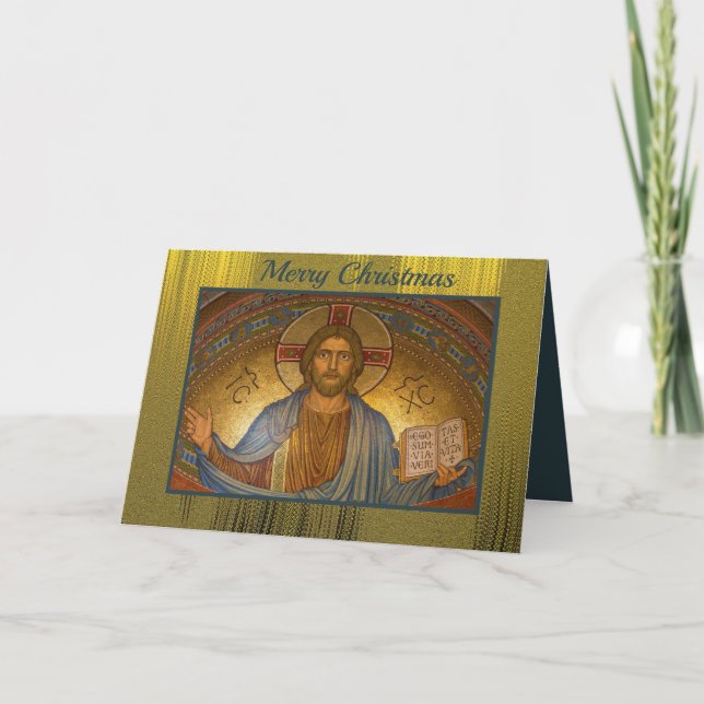 Tarjeta Festiva Navidades religiosos de época (Anverso)