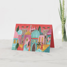 Tarjeta Festiva Navidades religiosos de la ciudad oriental