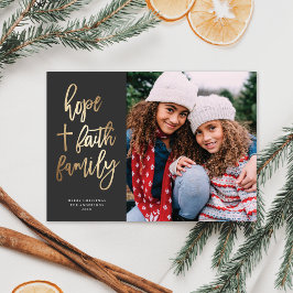Tarjeta Festiva Navidades religiosos de la familia Hope Faith Foto
