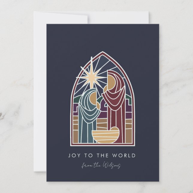 Tarjeta Festiva Navidades religiosos de la Natividad Moderna (Anverso)