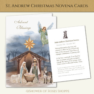 Tarjeta Festiva Navidades religiosos de San Andrés Novena Prayer