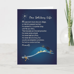 Tarjeta Festiva Navidades religiosos de una vida solitaria cargan