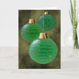 Tarjeta Festiva Navidades religiosos del Ornamento Verde