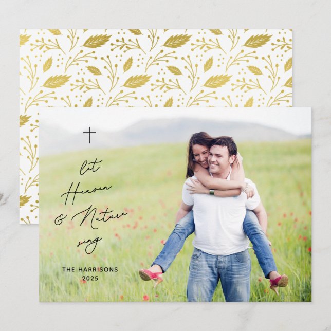 Tarjeta Festiva Navidades religiosos modernos, fotografía celestia (Anverso / Reverso)