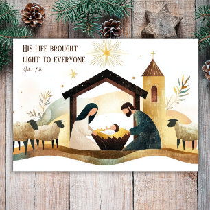 Tarjeta Festiva Navidades religiosos modernos Natividad Familia Ho