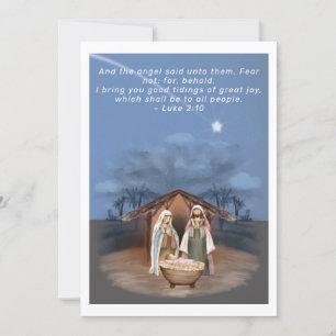 Tarjeta Festiva Navidades religiosos Natividad Escena y Escritura