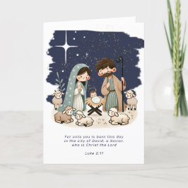 Tarjeta Festiva Navidades religiosos Natividad Escena y Escritura