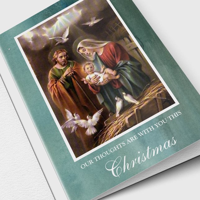Tarjeta Festiva Navidades religiosos simpatizan con ustedes (Thinking of You Condolence Sympathy Christmas cards)