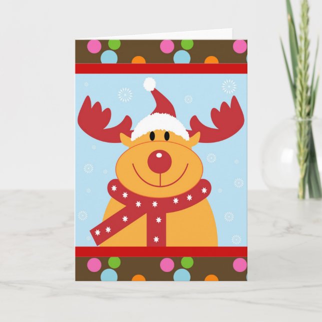 Tarjeta Festiva Navidades renos (Anverso)