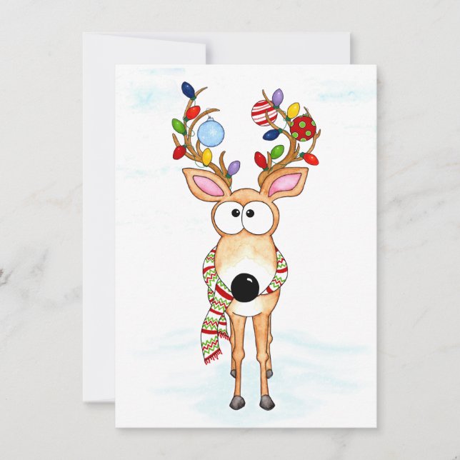 Tarjeta Festiva Navidades renos (Anverso)