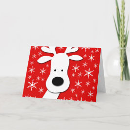 Tarjeta Festiva Navidades renos - rojo