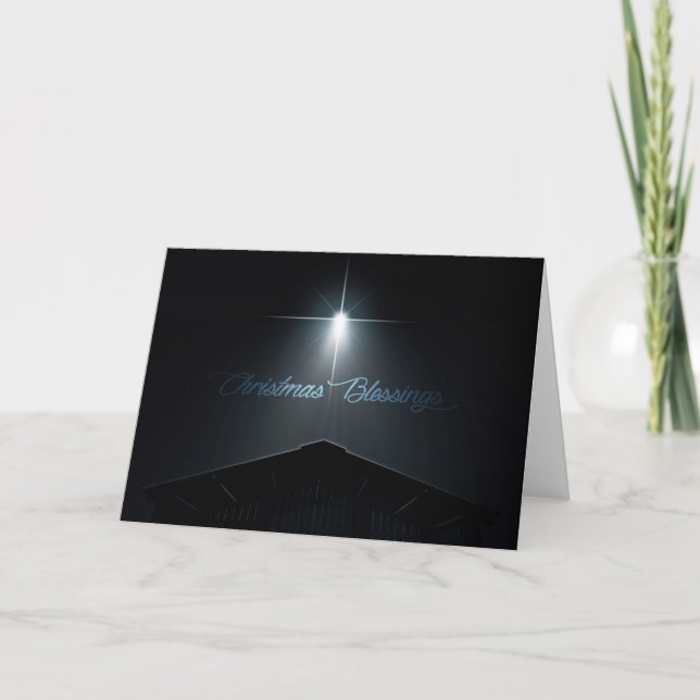 Tarjeta Festiva Navidades Resumen Natividad Estable Y Estrella (Anverso)