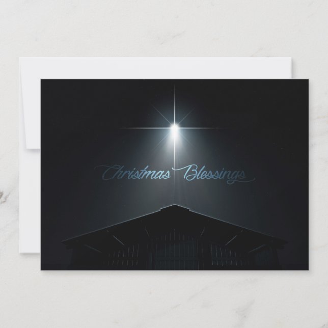 Tarjeta Festiva Navidades Resumen Natividad Estable Y Estrella (Anverso)