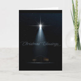 Tarjeta Festiva Navidades Resumen Natividad Estable Y Estrella