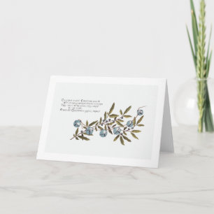 Tarjeta Festiva Navidades retratan campanas y arándanos