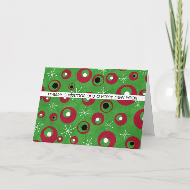 Tarjeta Festiva navidades retro (Anverso)