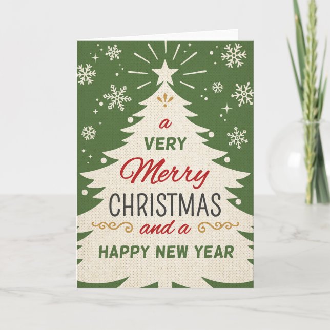 Tarjeta Festiva Navidades retro (Anverso)